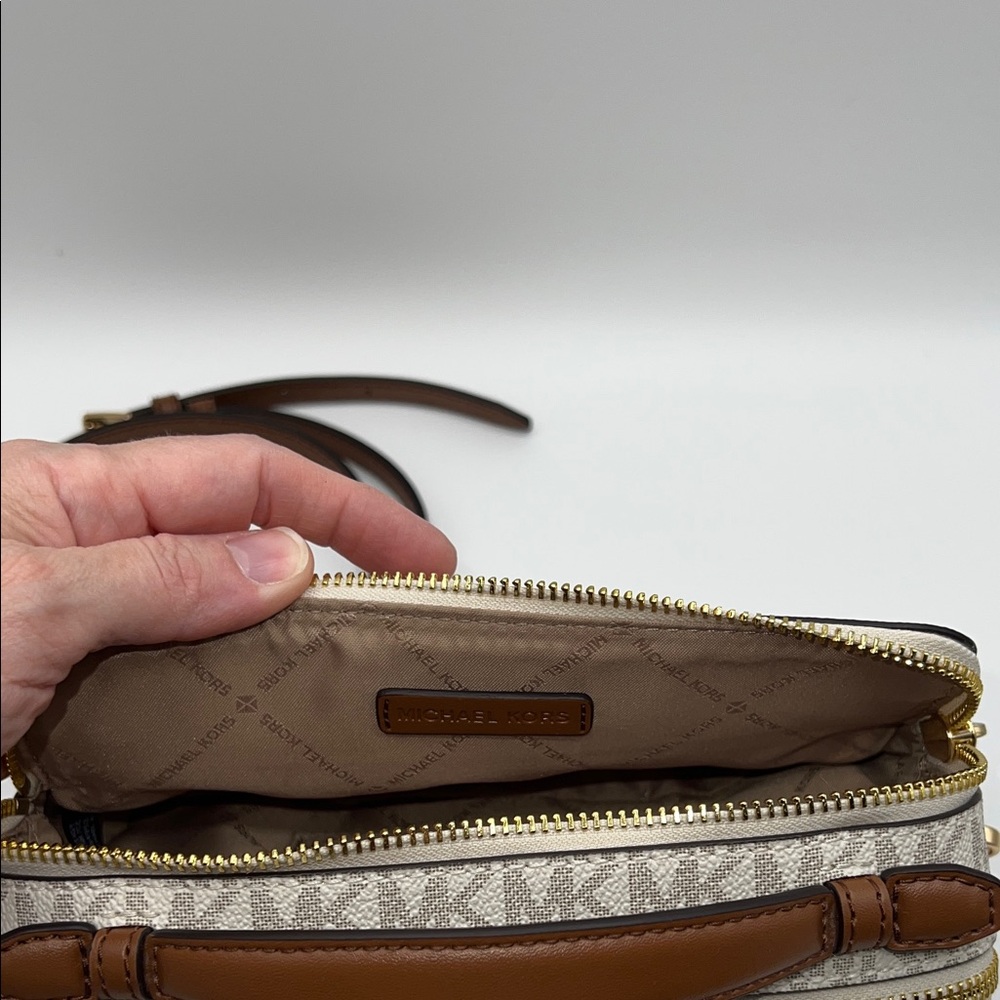 Michael Kors Gray and Brown Crossbody Bag - Picture 10 of 13